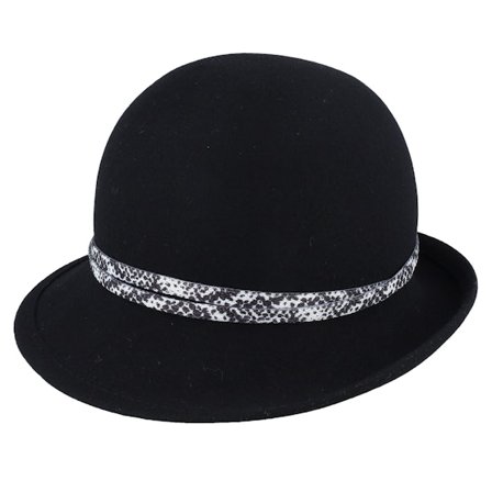 Mayser - Nero historical Cappello - Mia Wool-soft Black Cloche @ Hatstore