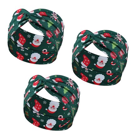 Stretch Knotted Headbands Head Bandana Elastic Head Bands Sweatband For Womenchristmas Festival Theme Party Costume Headbands Green