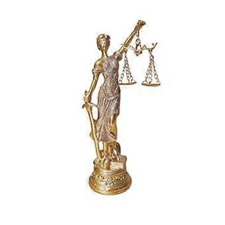 Justitia Gudinde Skulptur Blind Lov Dame Resin Figur Retfærdighed Kvinde Statue med Vægt for Advokater og Samlere Guld