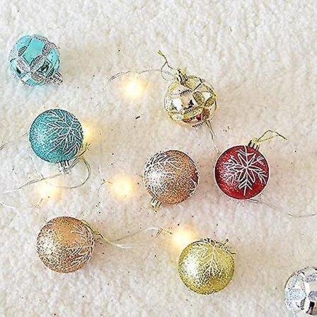 24 st 6 cm Slagtåliga Julgranskulor Dekoration