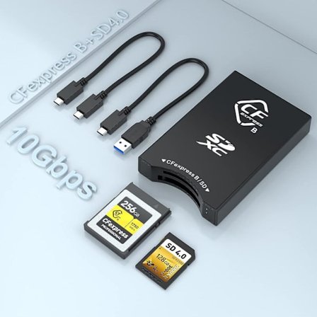 NÖRDIC USB-A, USB-C kortinlukija 2 paikkaa CFexpress Type B SD 4.0 UHS-II