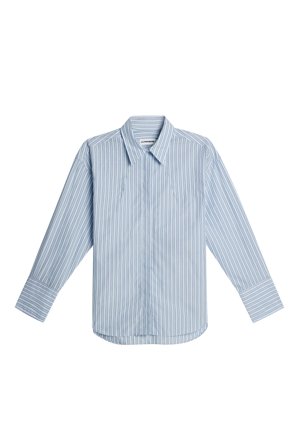 J.Lindeberg - Kristina Cotton Stripe Shirt - Fashion - Blue - Women - XL