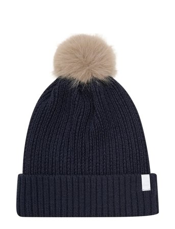 Hat W. Detachable Fake Fur Navy Minymo