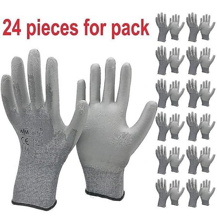 12 par Nmsafety Arbeids Hansker Nylon PU Nitrilbelagt