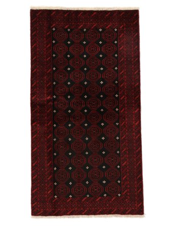 Beluch Matot Käsinsolmittu 100X184 Matto Musta/Tummanpunainen Persia/Iran