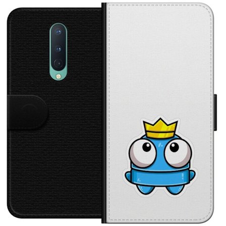 Kompatibelt Lommeboketui til OnePlus OnePlus 8 Blå tegneseriefigur med krone og store øyne i leken kongelig stil