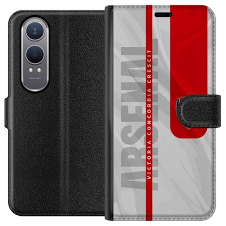 Yhteensopiva Lompakkokotelo OnePlus Nord CE4 Lite Arsenal FC logo juliste jalkapallo Premier League seura punainen valkoinen tausta Gunners jalkapallo