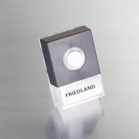 Nordic Quality Pushlite belyst dörrklocka, Svart