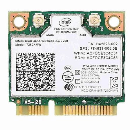 Intel 7260 AC 7260HMW 867Mbps 5G Langaton Wifi-T2