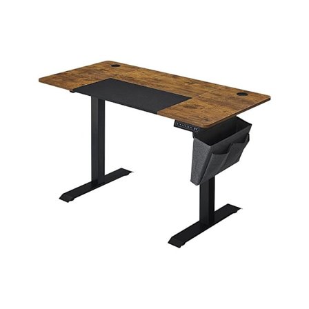 Rootz Electric Desk - Höjdjusterbart skrivbord - Elektriskt bordsställ - Spelbord - Gaming Electric Desk - Vintage Brun-Svart - 140x60x(72-120)cm