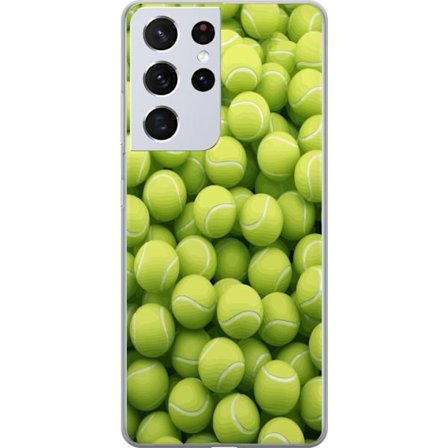 Kompatibel Mobilcover til Samsung Samsung Galaxy S21 Ultra 5G Mønster af grønne tennisbolde i høj detalje, sporty motiv med gentagende tekstur og s