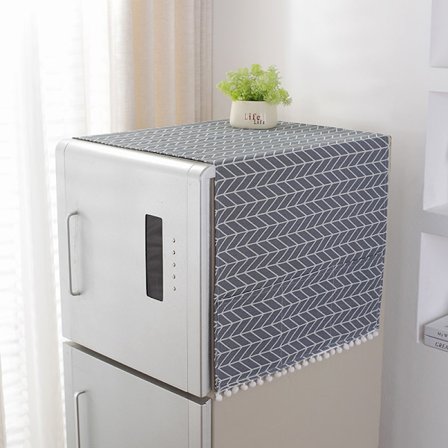 Fodral för kylskåp, Multifunktionellt tvättmaskinsdammskydd, Enkelt dörrskydd för kylskåp med förvaringsfickor 55x130cm (Grå pil) 1 st