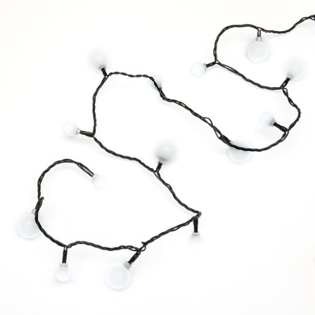 Konstsmide 3680-207 Lysslynge rund, svart kabel, 6,32 m Hvit kirsebær, Belysning