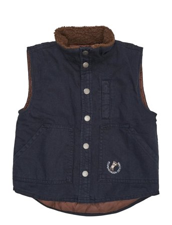 Copenhagen Colors | Twill Vest W. Sherpa Collar | 134