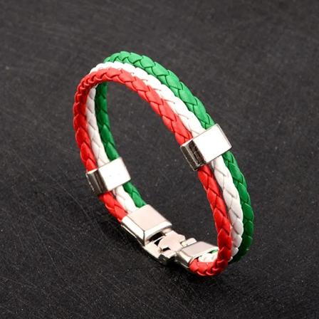 Mode Rusland Spanien Frankrig Brasilien Flag Læder Hold Armbånd Mænd Høj Kvalitet Fodbold Fans Par Gave Smykker Y Italy Flag
