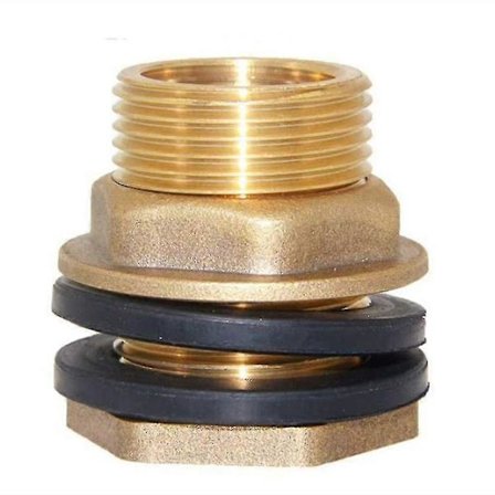 1" Hon 1-1/4" Han Solid Mässing Vattentank Koppling Bulkhead Tankbeslag