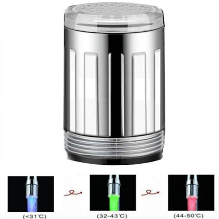 Färgglad LED-kran med 3 färger som ändrar vattentemperatur