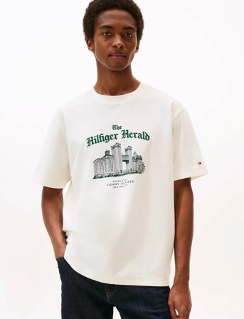 Tommy Hilfiger Herald Skyline Graphic Tee - White - S