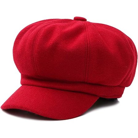 54-60CM (Rød) Elegant Dame Beret Hatt Fritidsreisehatt Newsboy Be