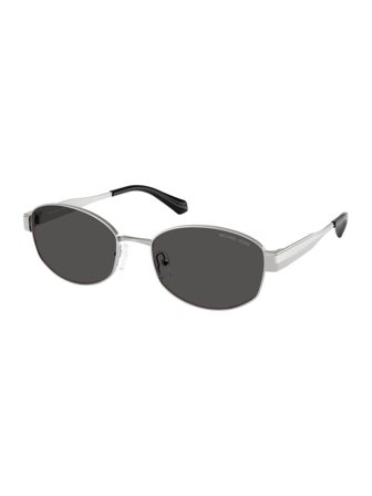 Michael Kors Women's sunglasses with a frame made of metal in silver and plastic lenses in dark grey solid