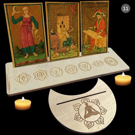 2/4stk Tarotkortstativ i tre for Witch Divination Tools Displ - Perfet Gold 11
