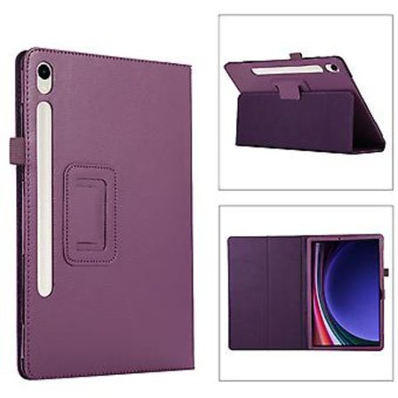 Litchi-tekstuurilla varustettu tabletin suojakotelo Samsung Galaxy Tab S9+:lle (Violetti)