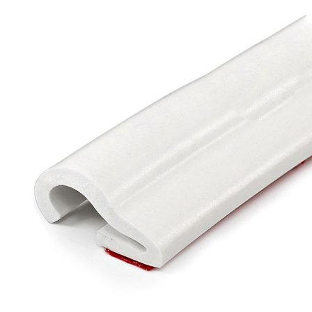 Vejrbestandig gummiliste til dør, selvklæbende bagside, hvid