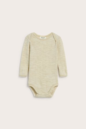 Kappahl | Ribbad body i ull | Melerad beige