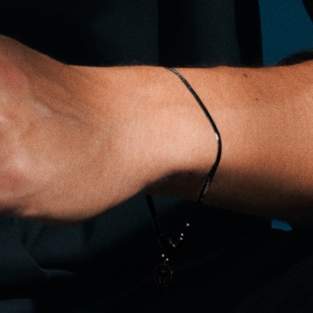 Essentials | Pulseira Corrente Espinha Preta Metalizada de 3 mm para homens - Pulseiras em aço