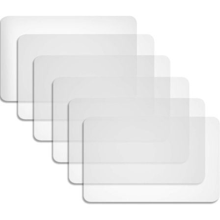 6 st Genomskinliga Plastunderlägg för Matbord Värmebeständiga Underlägg 40 x 30 cm Tvättbara och Avtorkningsbara Bordskydd för Kök, Matrum