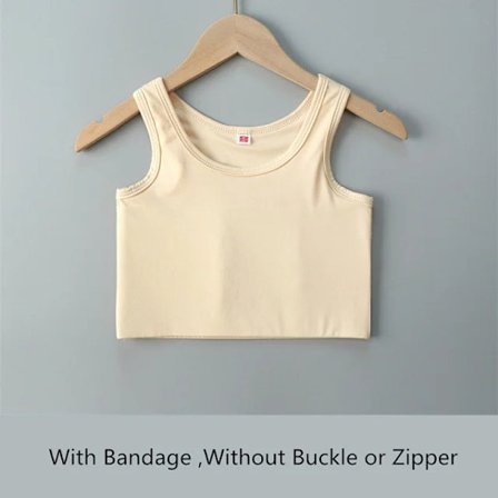 Kvinde flad brystbinder med bandage pullover halv længde korset lingeri transboy lesbisk trans undertøj vest brystbinder hud