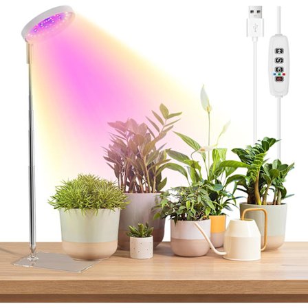 Vækstlys til indendørs planter fuldt spektrum, 48 LED plantelys til indendørs planter, 3 valgfrie spektre, 3/9/12 timer, 10 lysstyrker