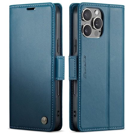 (För iPhone 12mini) Tunn läderplånboksfodral med kortfack och magnetstängning