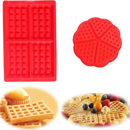 Silikone vaffelform bageform, 2 stk. vaffelkageform, kageform isterninger