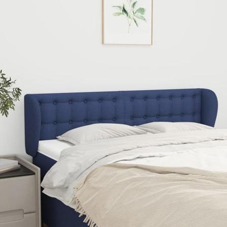 Vidaxl Huvudgavel Med Kanter Blå 147x23x78/88 Cm Tyg Blå