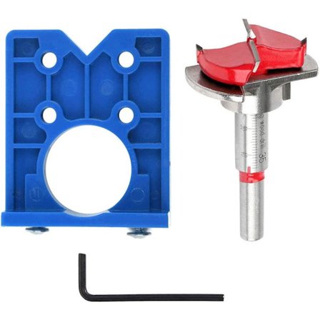 Skjult hengseljigg, 35 mm hengselhullkutter med slagposisjonsfinner