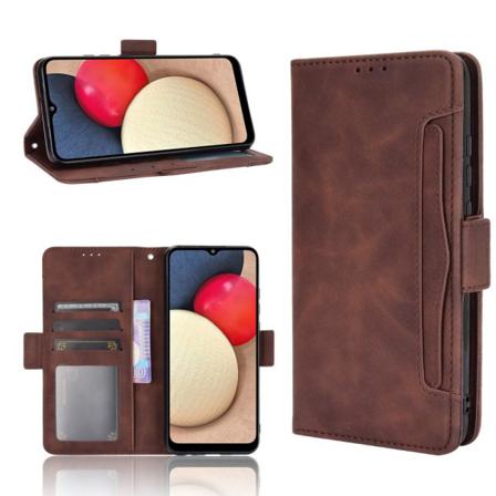 Samsung Galaxy A02s - Fodral Med Avtagbart Kortfodral - Brun Brown Brun