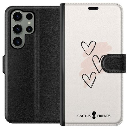 Yhteensopiva Lompakkokotelo Samsung Samsung Galaxy S23 Ultra Cactus and Friends - Soft Romance Sketch