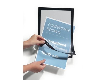 DURABLE Magnetram självh.DURAFRAME A4 svart 2/fp - Lyreco - Kontorsmöbler och inredning - Tavlor ställ och ramar - Magnet ramar