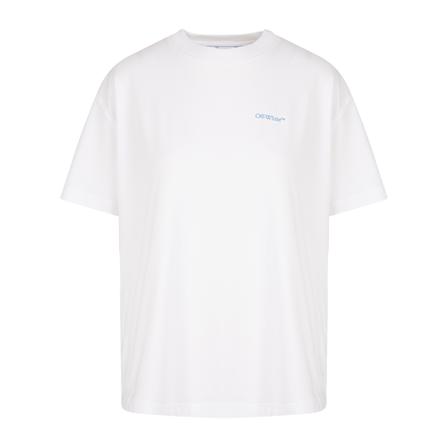 Off White, Arrows-print T-shirt Wit, Dames, Maat:S,Katoen
