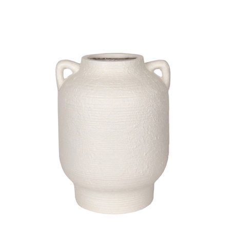 Valkoinen MgO-maljakko, 30x30x40 cm, kestävä ja minimalistinen