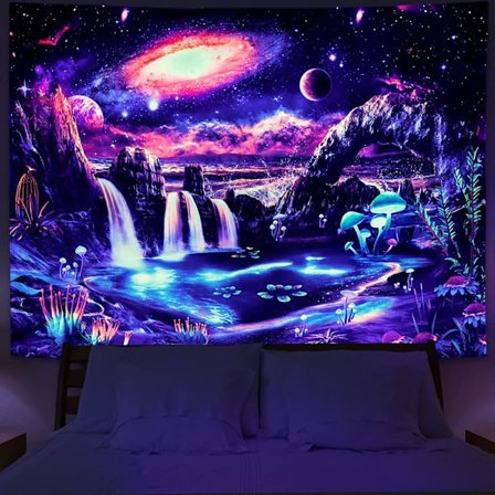 Blacklight Tapestry Tapestry til Trippy Tapestry i soveværelset
