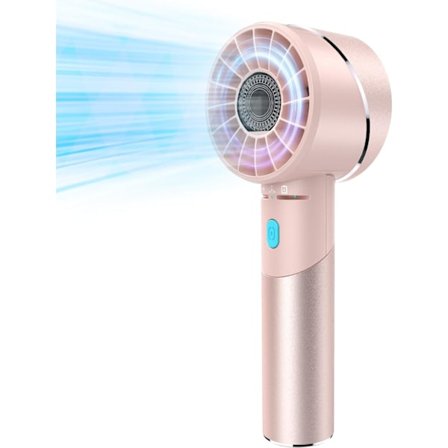 Håndholdt Ventilator, Mini Lille Bærbar Turbo Ventilator, USB Type-C Genopladelig med 4 Høje Hastigheder Personlige Ventilatorer, Maks. 16 Timers 