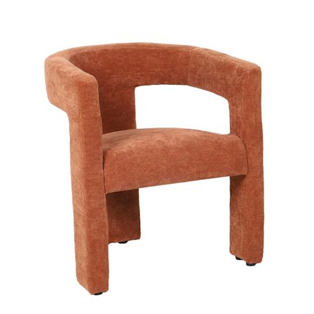 Lænestol i terrakotta, chenille, 64x56x75 cm