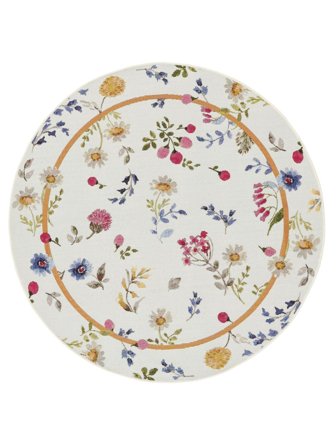 Washable Indoor/Outdoor Rug Flora Multicolor Round Small Oeko-Tex