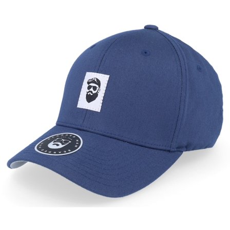 Bearded Man - Sininen flexfit Lippis - Cap Man Woven Navy Flexfit Wooly Combed Flexfit @ Hatstore