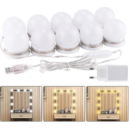 LED-makeuplamper til spejl Hollywood-stil makeuplamper 2-14 dæmpbare pærer (kun lampe, ingen spejl) 2 lights