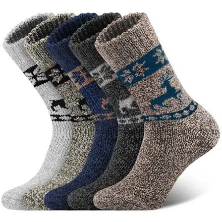 Herr Termiske Sokker Merinoull Sokker 5 Par Ekstra Varme Vinterstøvel Sokker