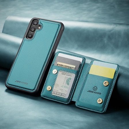 (For Samsung A35) 2 i 1 Magnetisk Lommebokdeksel med 4 Kortspor og Støttefunksjon