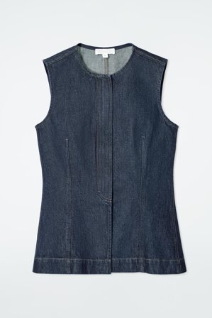COS Women's Sleeveless Denim Top in Blue